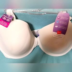 Hanes 40D 40 D White Underwire Bra lightly padded NWT Women's Plus 1X 2X